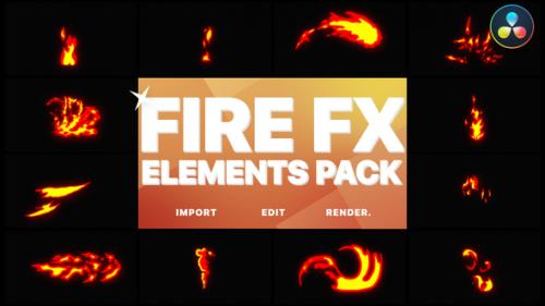 Videohive - Flash FX Fire Elements | DaVinci Resolve - 32271854 - 32271854