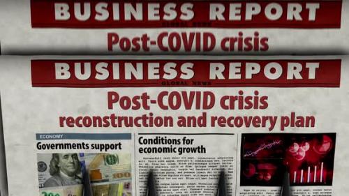 Videohive - Post-COVID crisis reconstruction and recovery plan newspaper printing press - 32315931 - 32315931