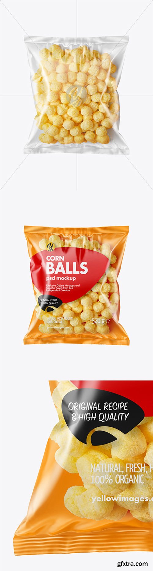 Plastic Bag With Corn Balls Mockup 79794