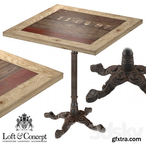 CAST IRON AND LARCH RESTAURANT TABLE SQUARE