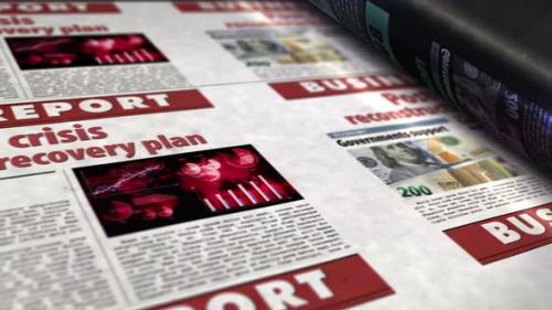 Videohive - Post-COVID crisis reconstruction and recovery plan newspaper printing press - 32309593 - 32309593