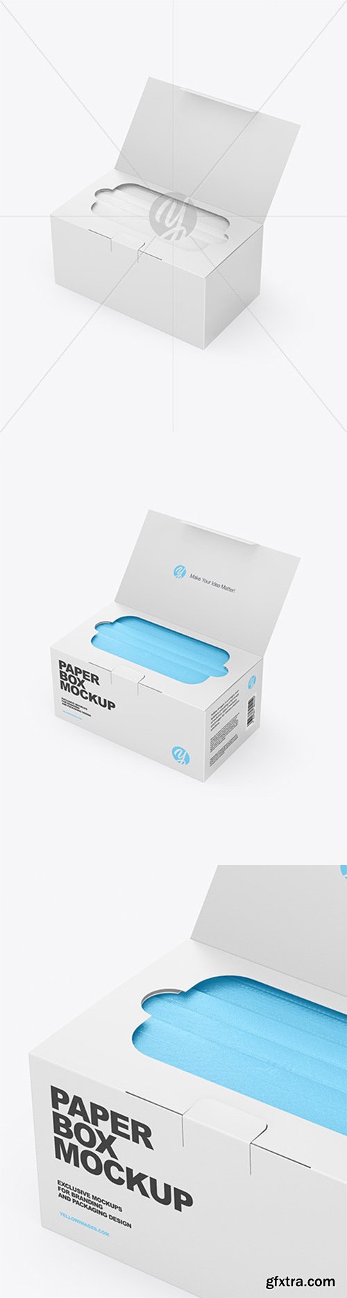 Paper Box With Medical Face Masks Mockup 79879