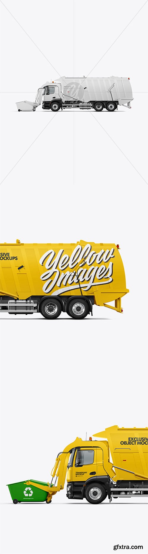 Garbage Truck Mockup - Side View 82246