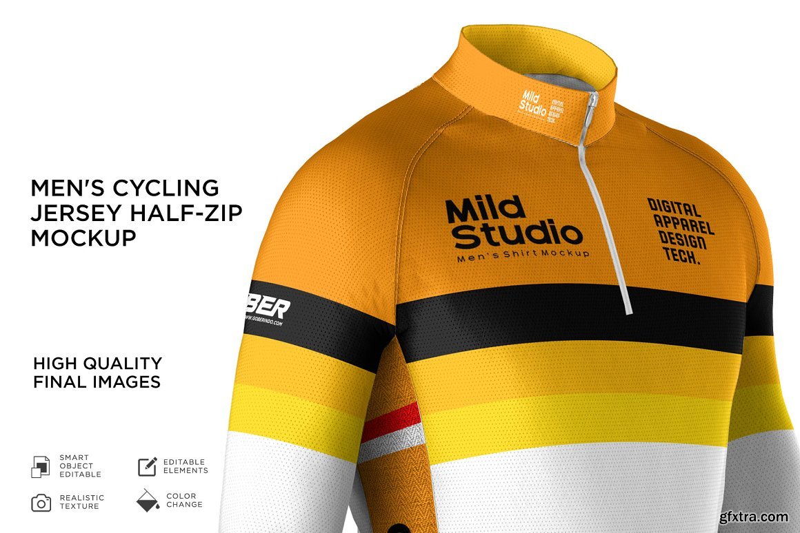 Download CreativeMarket - Men's Cycling Jersey Mockup 6168552 » GFxtra