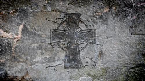 Videohive - Celtic Cross in a Stone Wall - 32315899 - 32315899