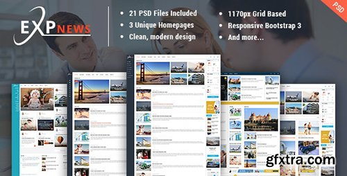 ExpNews - News & Magazine PSD Template 16486181