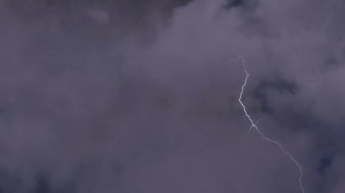 Videohive - Airplane Flying Through Heavy Thunderstorm Clouds, Lightning Bolts Strike Ahead - 24681672 - 24681672