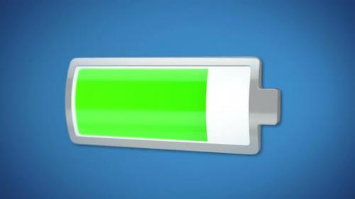 Videohive - Battery Discharging, Indicator Changing Color From Green to Yellow, Warning Sign - 24819327 - 24819327