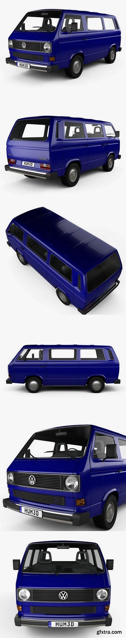 Volkswagen Transporter (T3) Passenger Van 1990 3D model