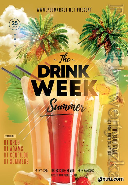 Drink week - Premium flyer psd template