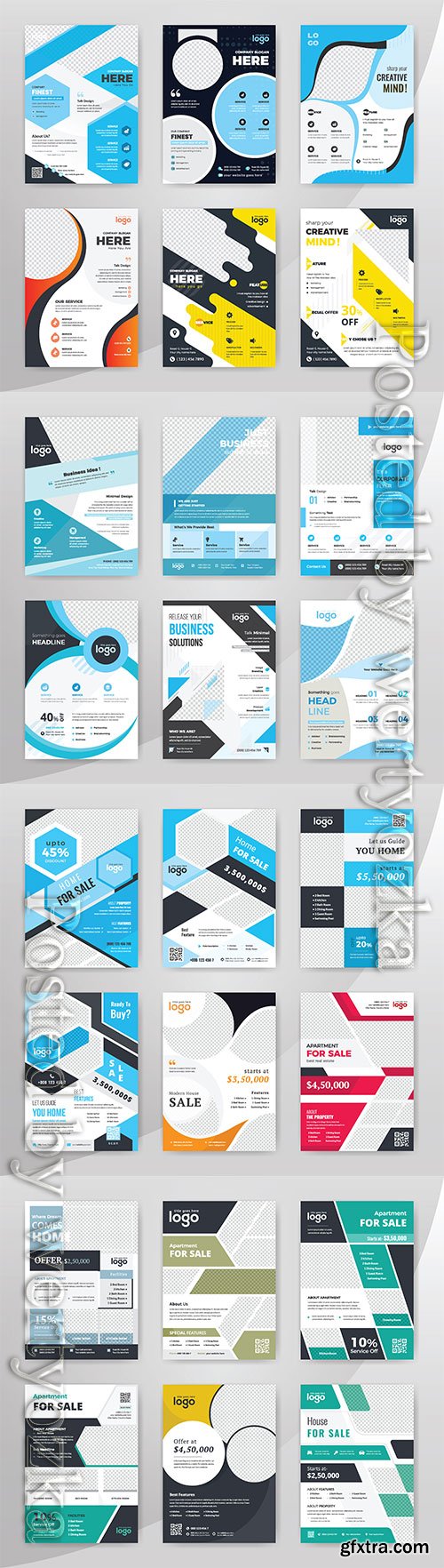 Business flyer vector template, cover modern layout, annual report