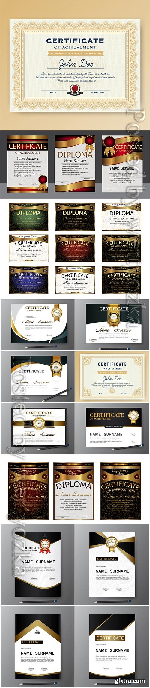 Vector certificate and diploma template