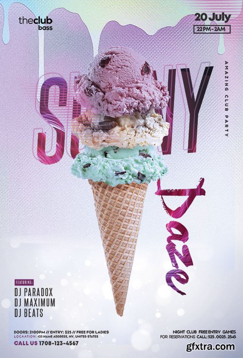 Summer Ice Cream - Premium flyer psd template