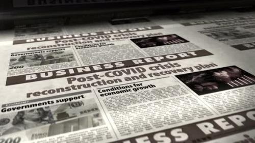 Videohive - Post-COVID crisis reconstruction and recovery plan newspaper printing press - 32333857 - 32333857