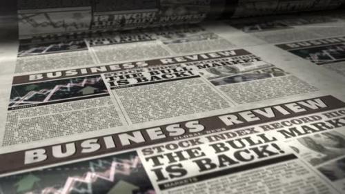 Videohive - The bull market back and business growth up newspaper printing press - 32337839 - 32337839