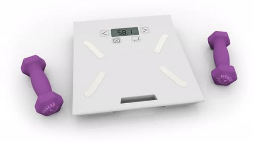 Videohive - Fitness Scales for Weight Measurement Show Weight Loss on the Screen - 32324120 - 32324120