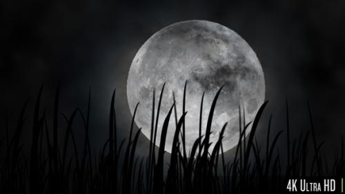 Videohive - 4K Full Moon or Harvest Moon in the Fall - 32324519 - 32324519