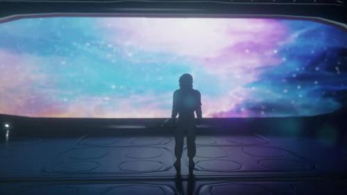 Videohive - Alone Astronaut in Futuristic Spaceship Room - 32325263 - 32325263