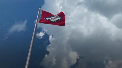 Videohive - Arkansas State Flag Waving 4K - 32325293 - 32325293