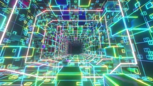 Videohive - Cyber Electric Space In Cube Box 03 HD - 32326667 - 32326667