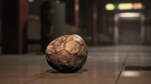 Videohive - Old Soccer Ball in Empty Subway - 32344764 - 32344764