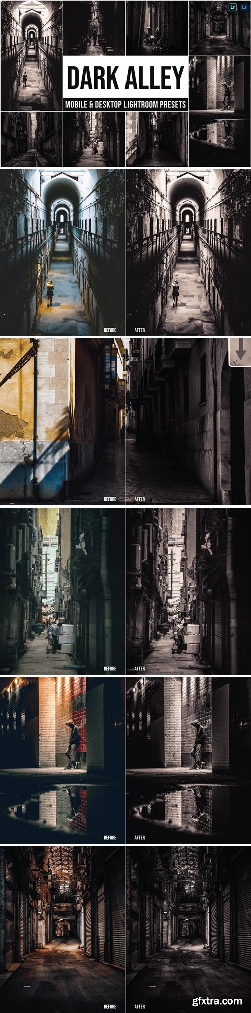 Dark Alley Mobile and Desktop Lightroom Presets