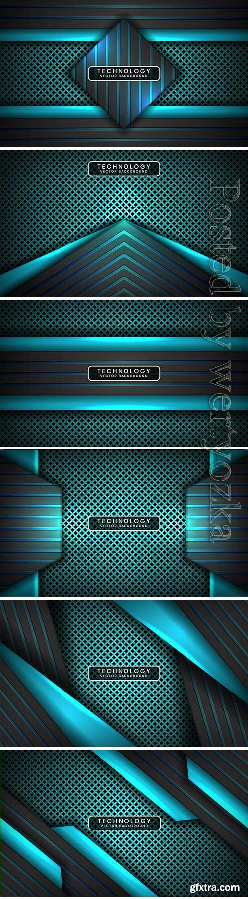 Abstract 3d black and blue technology background with light effect