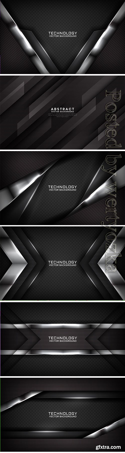 Abstract 3d black technology background with light effect on dark