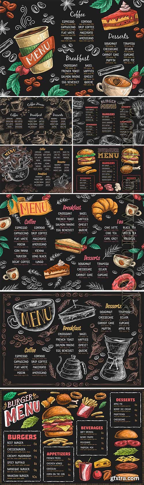 Horizontal menu vector template