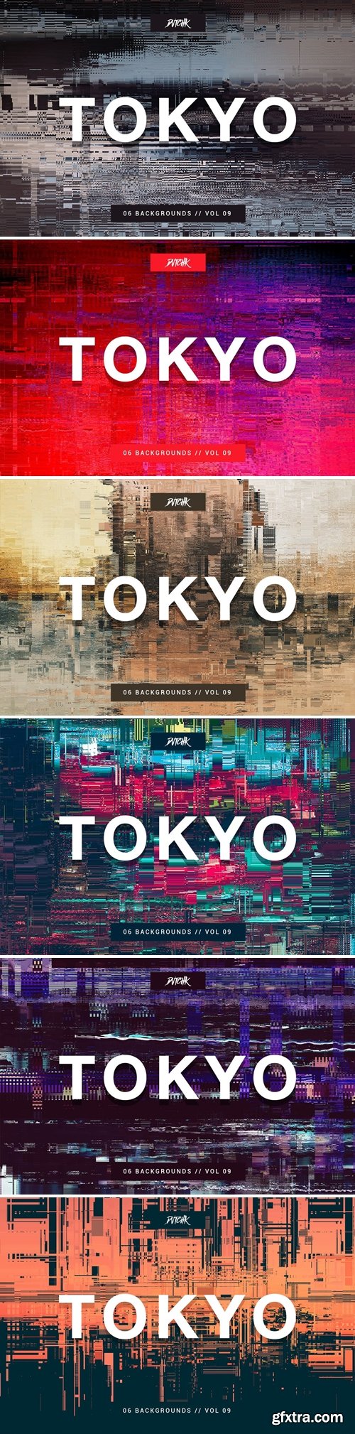 Tokyo| City Glitch Backgrounds | Vol. 09