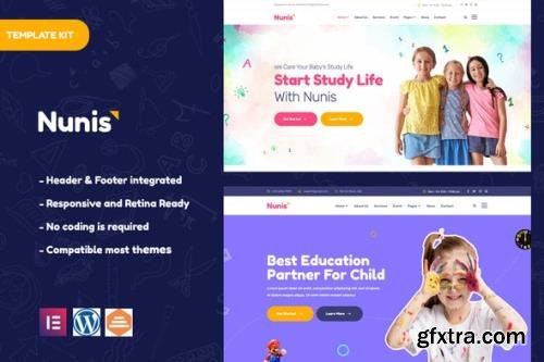 ThemeForest - Nunis v1.0.0 - Kindergarten Elementor Template Kit - 32150928