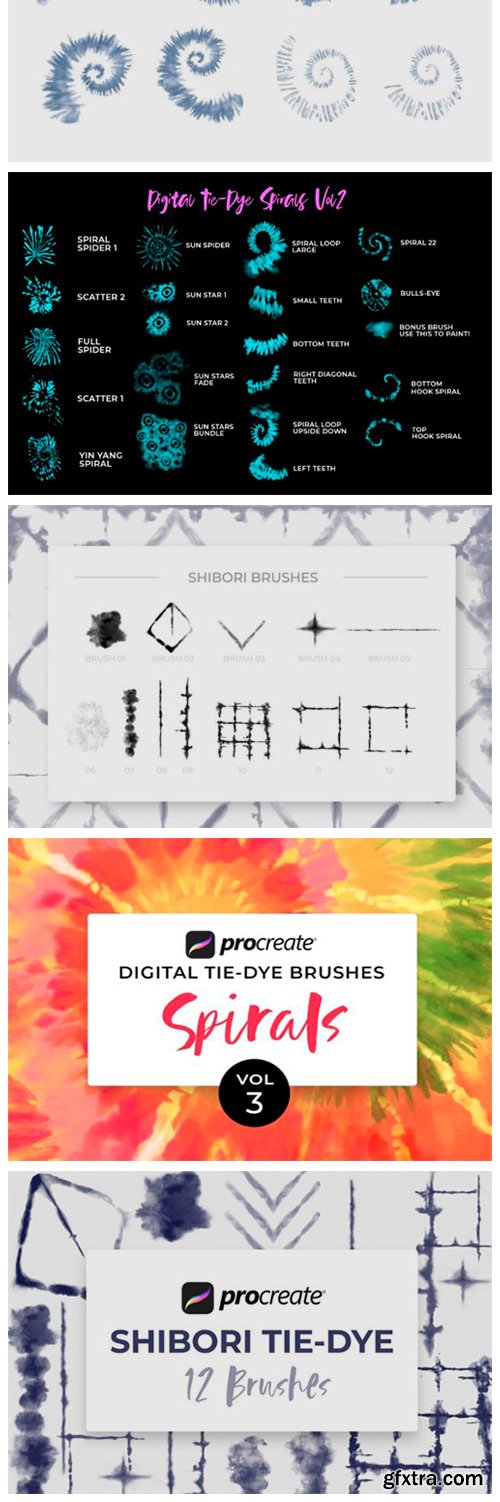 Procreate Tie-Dye Brush Bundle 11979061