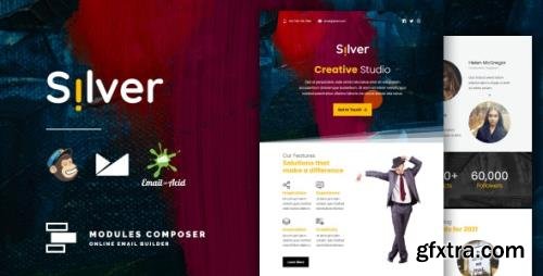 ThemeForest - Silver v1.0 - Responsive Email Template for Agencies, Startups & Creative Teams with Online Builder - 32256395