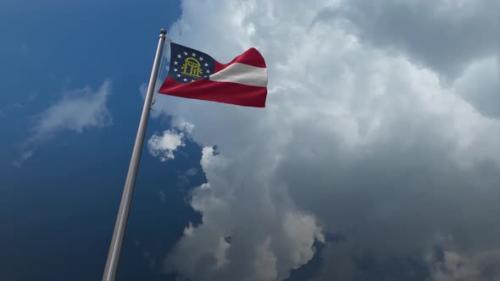 Videohive - Georgia State Flag Waving 4K - 32339694 - 32339694