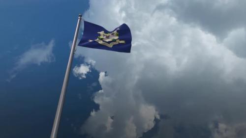 Videohive - Connecticut State Flag Waving 4K - 32339697 - 32339697