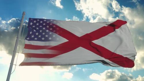 Videohive - Flag of USA and Alabama State - 32340211 - 32340211