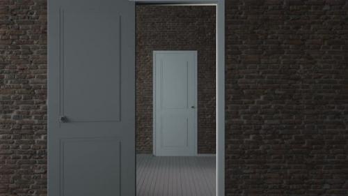 Videohive - Endlessly Opening White Doors - 32340229 - 32340229