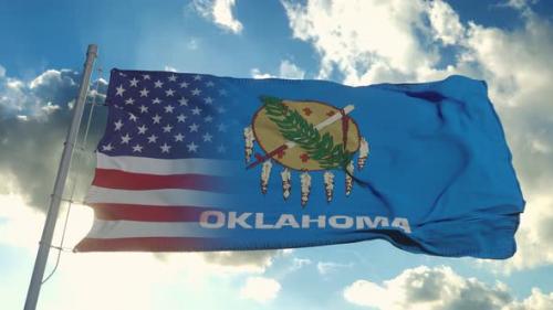 Videohive - Flag of USA and Oklahoma State - 32340244 - 32340244