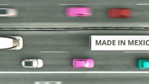 Videohive - Trailer Trucks with MADE IN MEXICO Text Driving Along the Road - 32340822 - 32340822