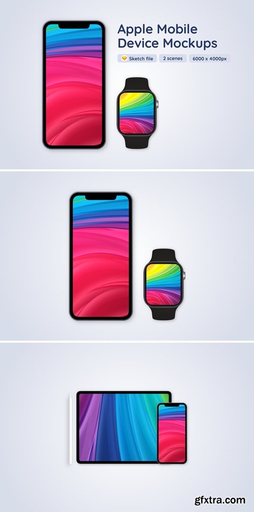 Apple iPad Pro, iPhone 11 Pro, Apple Watch Mockup