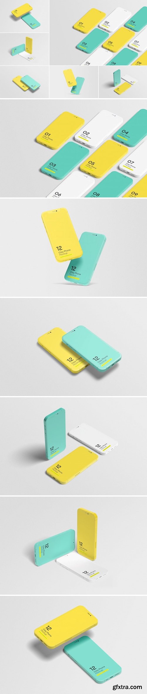 Phone 12 Pro Clay Mockup 05