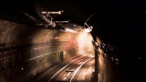 Videohive - Dark Old Abandoned Metro Subway Tunnel - 32345373 - 32345373