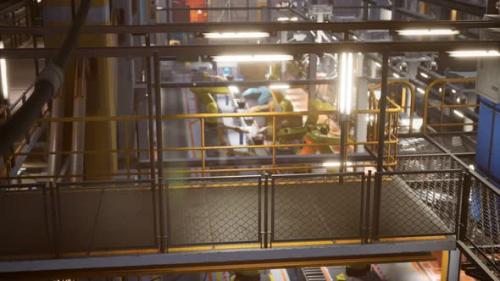 Videohive - Interior of Car Factory with a Production Line - 32345599 - 32345599