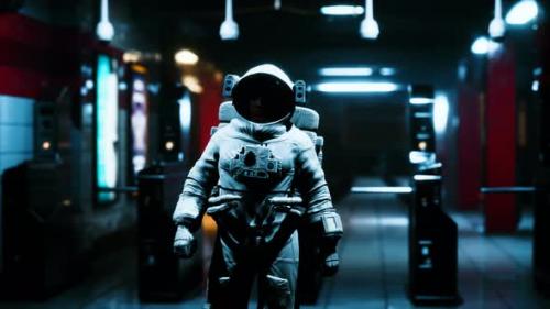 Videohive - Astronaut at Underground Metro Subway - 32345685 - 32345685