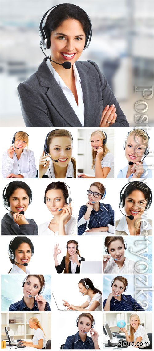 Female operators stock photo