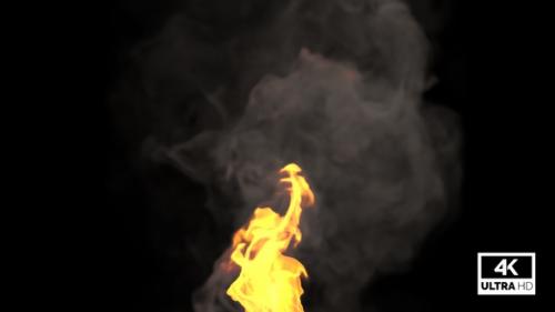 Videohive - Realistic Fire Rising With Smoke - 32346198 - 32346198