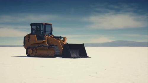 Videohive - Road Grading Machine on the Salt Desert Road - 32355189 - 32355189