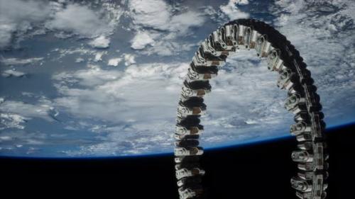 Videohive - Futuristic Space Station on Earth Orbit - 32355526 - 32355526