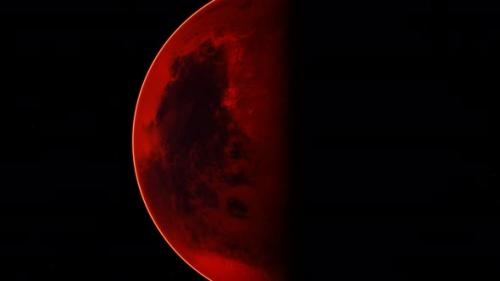 Videohive - Red Planet Mars in the Starry Sky - 32355556 - 32355556