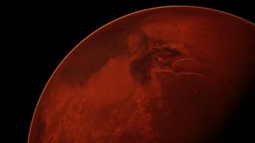 Videohive - Red Planet Mars in the Starry Sky - 32355563 - 32355563